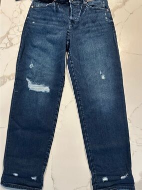 Express Women's Dark Blue Straight Jeans